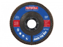 Faithfull Zirconia Abrasive Jumbo Flap Disc ZA80 115mm £5.69